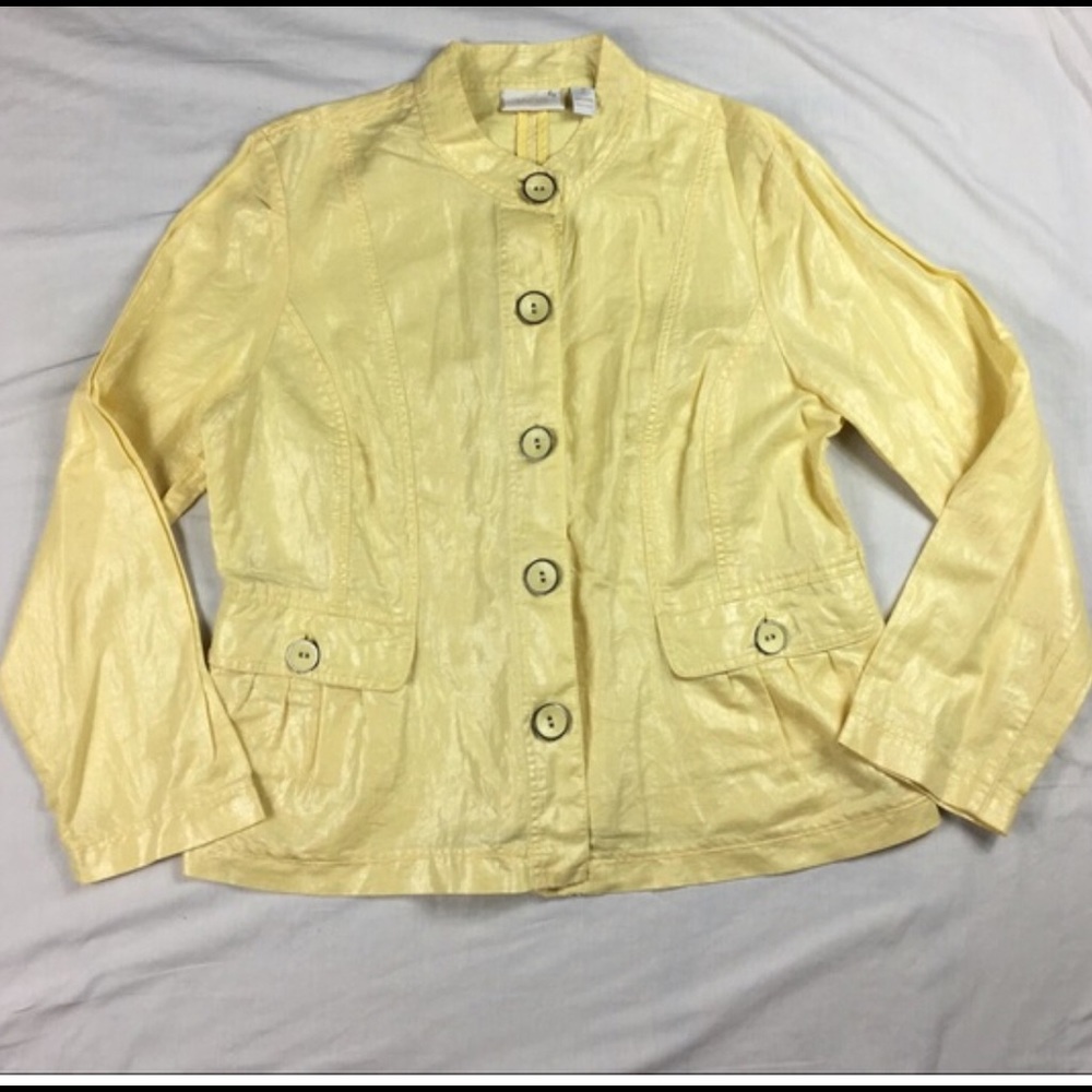 Chico’s RARE Yellow Easy Sheen Marcella Jacket.